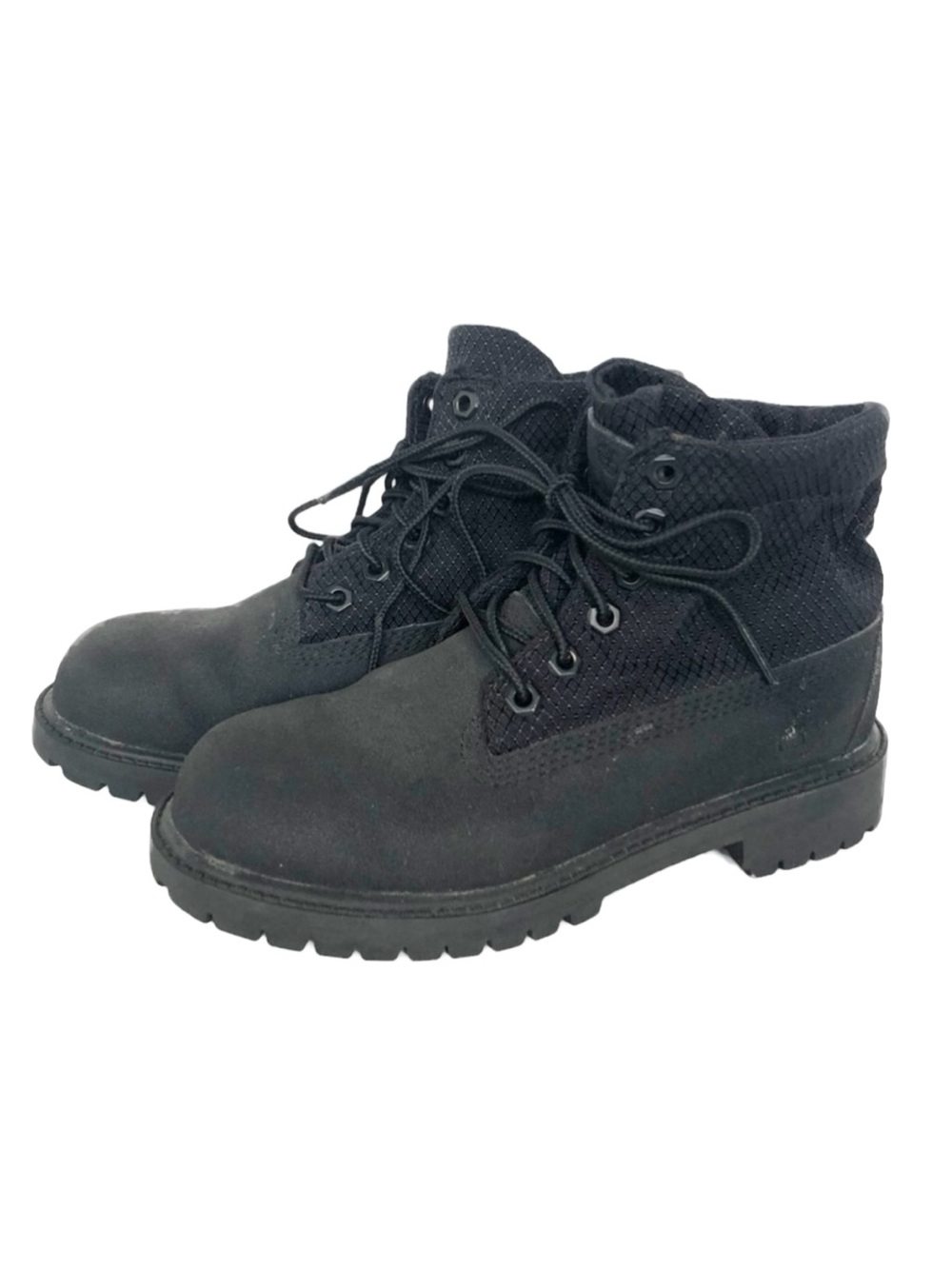 Timberland Courma Roll Top Nubuck Cordura Black Work Boots Youth Kids Size 1